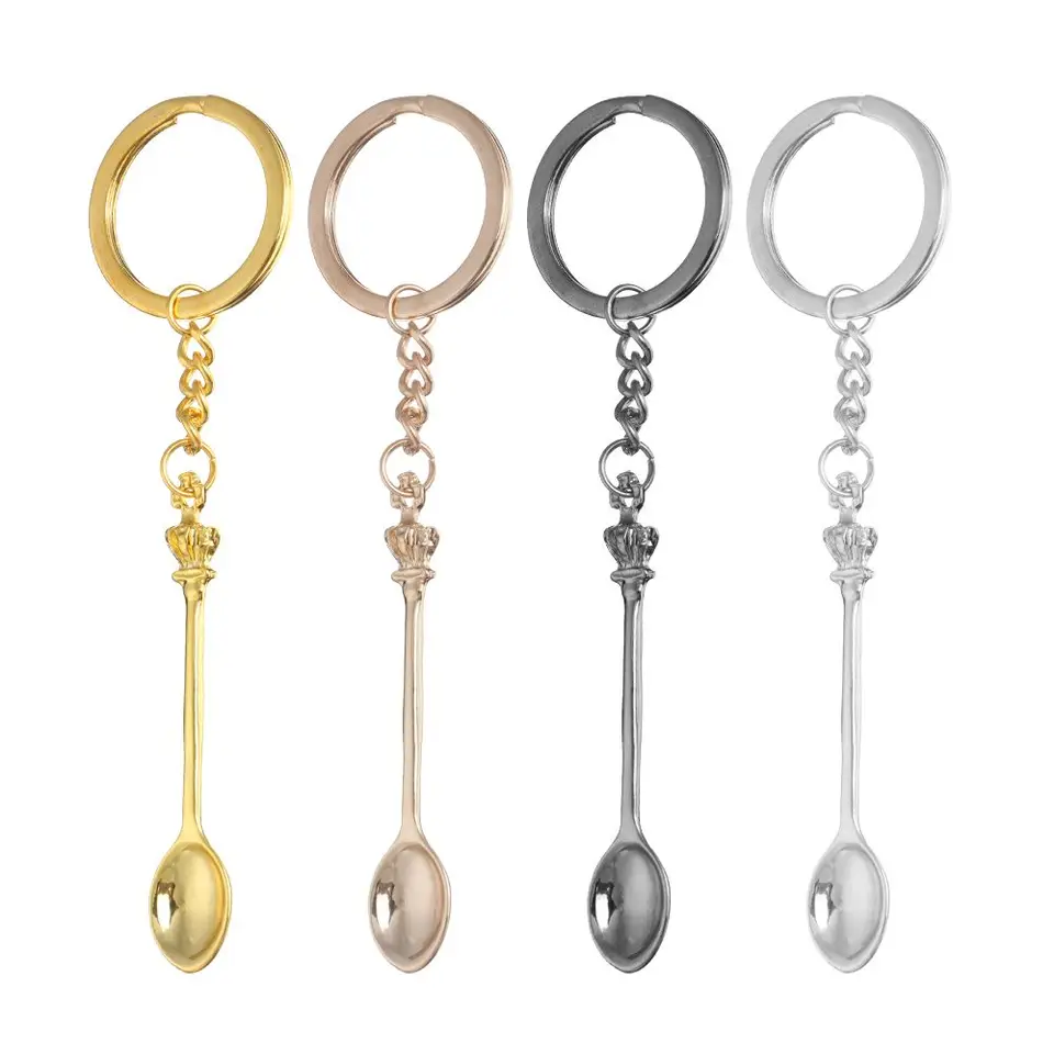 Con portachiavi per riempire fiale con sali collana portachiavi cucchiaio portachiavi cucchiaino ciondolo Mini corona  36