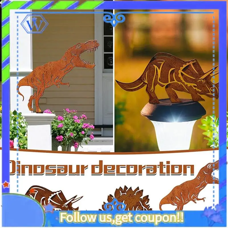 Easy To Use Metal Dinosaur Fence Post Topper,Dinosaurs