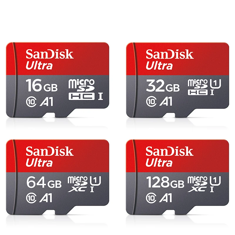 Sandisk-cartão de memória micro sd original, 32gb, 64gb, 128gb, 256gb, 512gb, 100 mb/s, uhs-i, c10 ultra a1, sdhc/sdxc