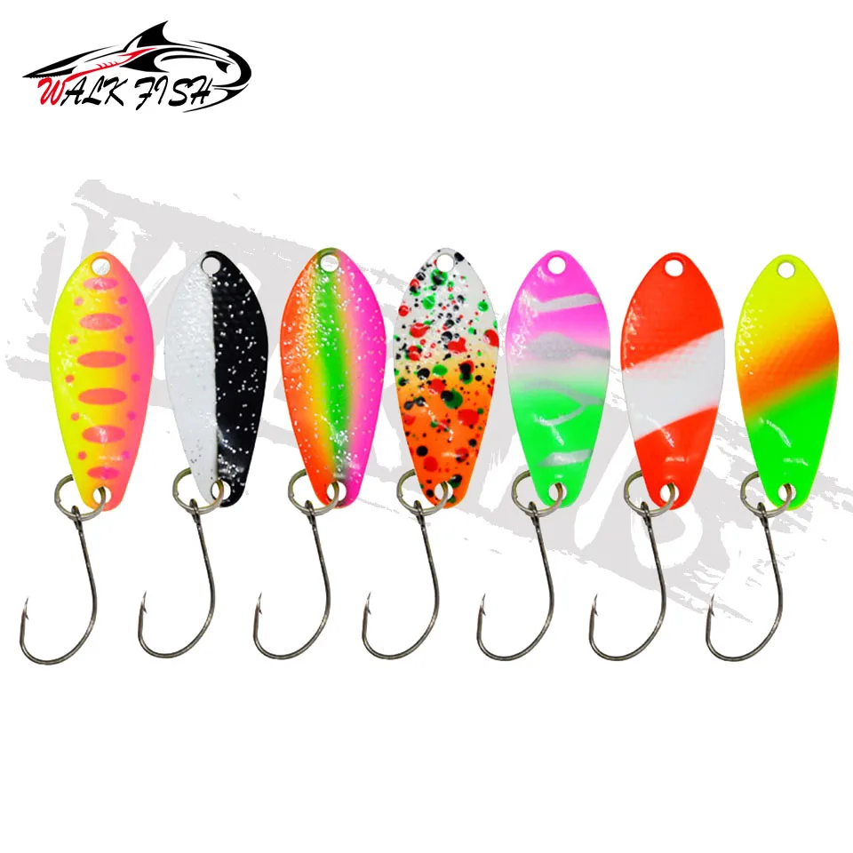 Description Picture 5 of itemWALK FISH 1PCS Trout Spoon Bait 2g 3g 3.5g Metal Fishing Lure With Single Hook Hard Bait Lures Trout Perch Chub Salmon