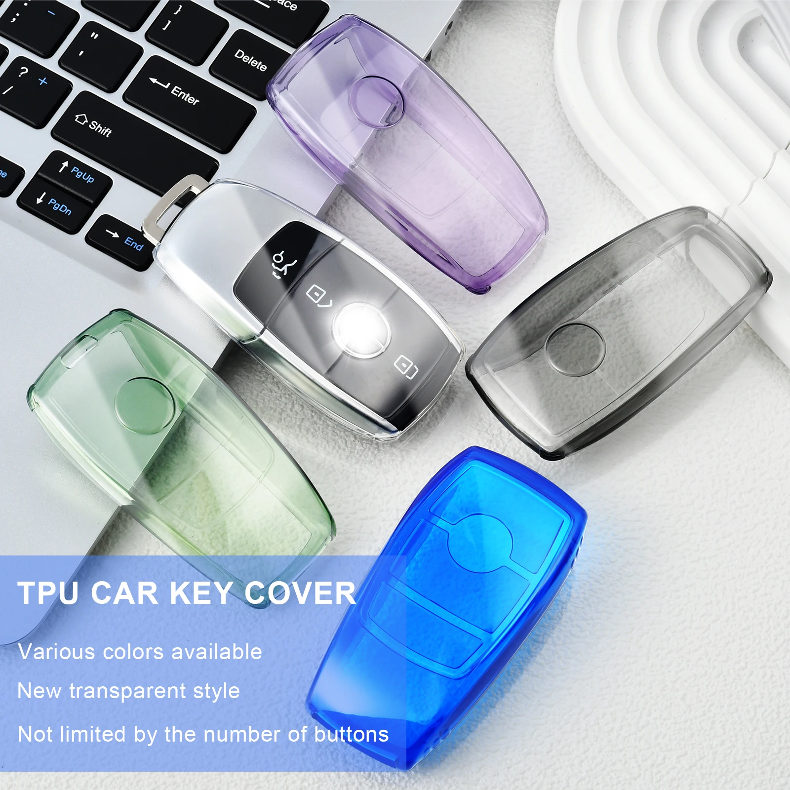 Sleek Transparent Car Key Fob Protector Cover
