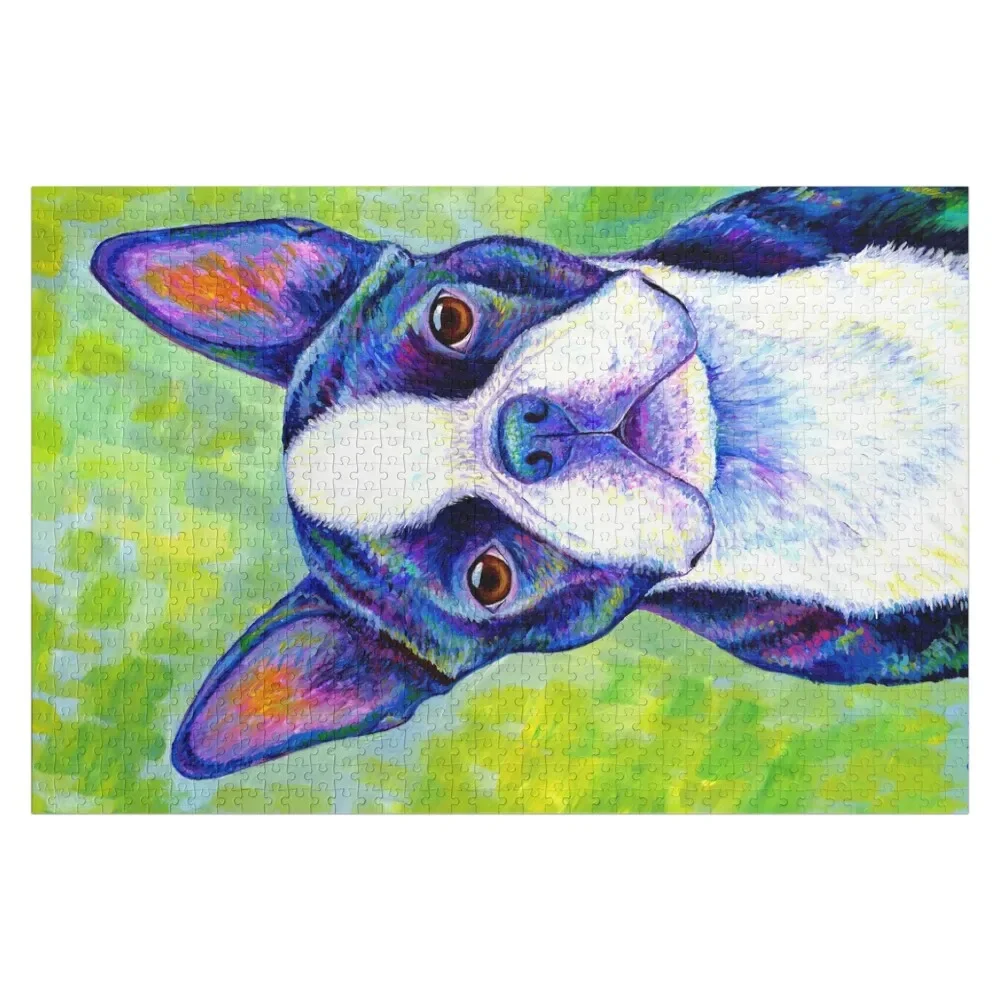 

Effervescent - Colorful Boston Terrier Dog Jigsaw Puzzle Scale Motors For Children Personalized Child Gift Puzzle