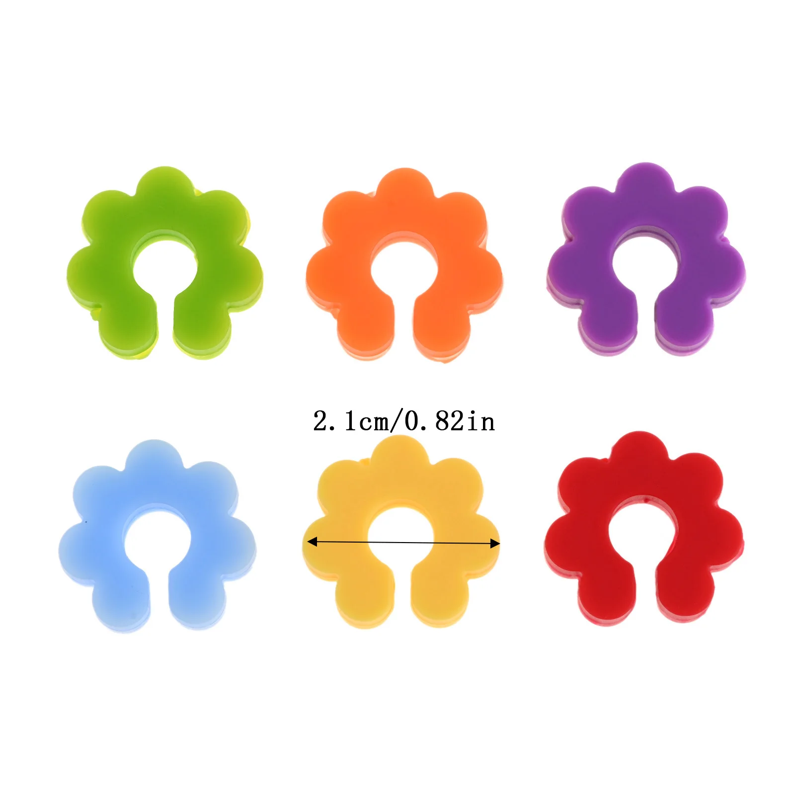 30Pcs Flower Shape Wine Glass Marker Silicone Drinking Glass Identification Tag Colorful Cup Label Bar Party Wedding Supplies