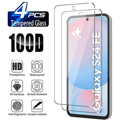 Ultra - Durable HD Tempered Glass Screen Protector - Clear, Anti - Fingerprint, 9H Hardness - 2 pieces (For Galaxy S24 FE)