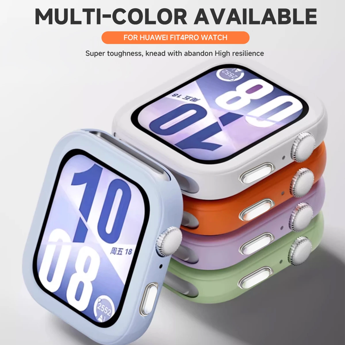 Protective Soft Case with Silicone Sports Strap for Smartwatch Fitness Bands