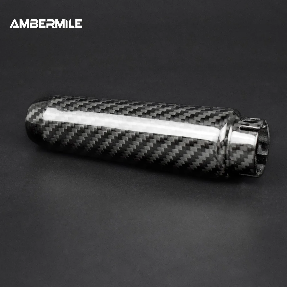 Real Hard Carbon Fiber Interior Car Hand Brake Grip Covers Trim for Mini Cooper F55 Hardtop F57 F56 Hatchback Accessories