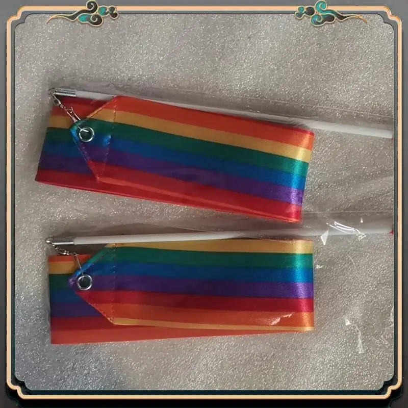 Ribbon Dance Rainbow Ribbon Children's Dance Gymnastics Rhythm Stick Gymnastics Rope Sporting Goods (2M)