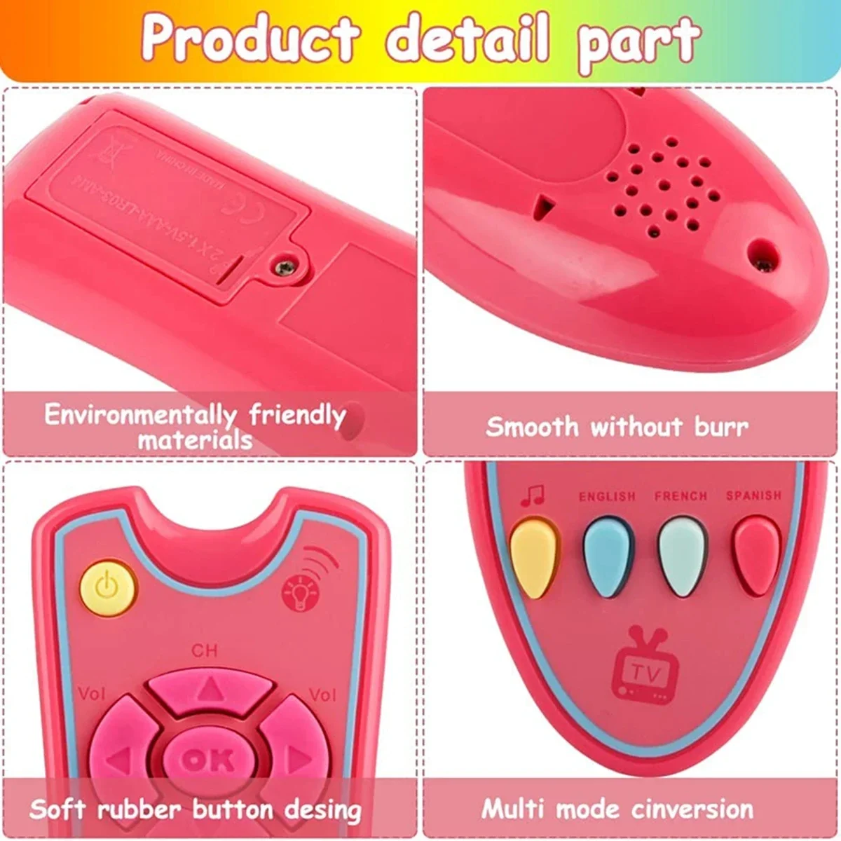 TV Remote Control Toy Music Mobile Baby Early Educational Toys Infant Electric Numbers English Learning Machine Gift For Newborn 3