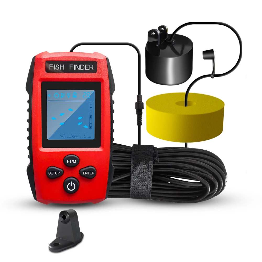 Portable Fish Finder With LCD Display | 45° Sensor Beam, Depth To 328ft, For Kayak, Boat, Shore Fishing