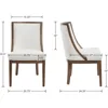 Modern Farmhouse Dining Chairs Set of 6 Upholstered Dining Room Chairs with Curved High Back for Kitchen Restaurant Cafe Home 3