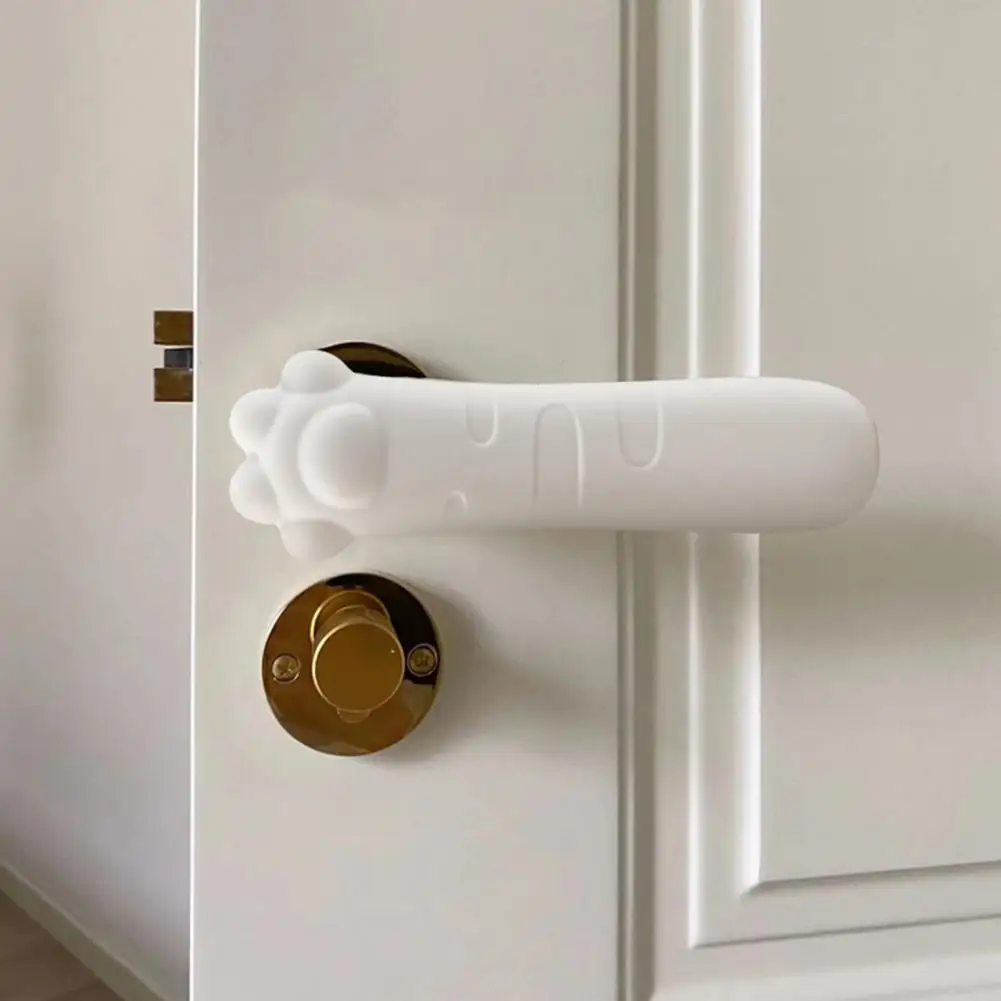 

Silicone Door Handle Protector Cute Cat Paw Style Anti-static Anti-bumping Pad Anti-slip Door Lock Handle Protector Home Supplie