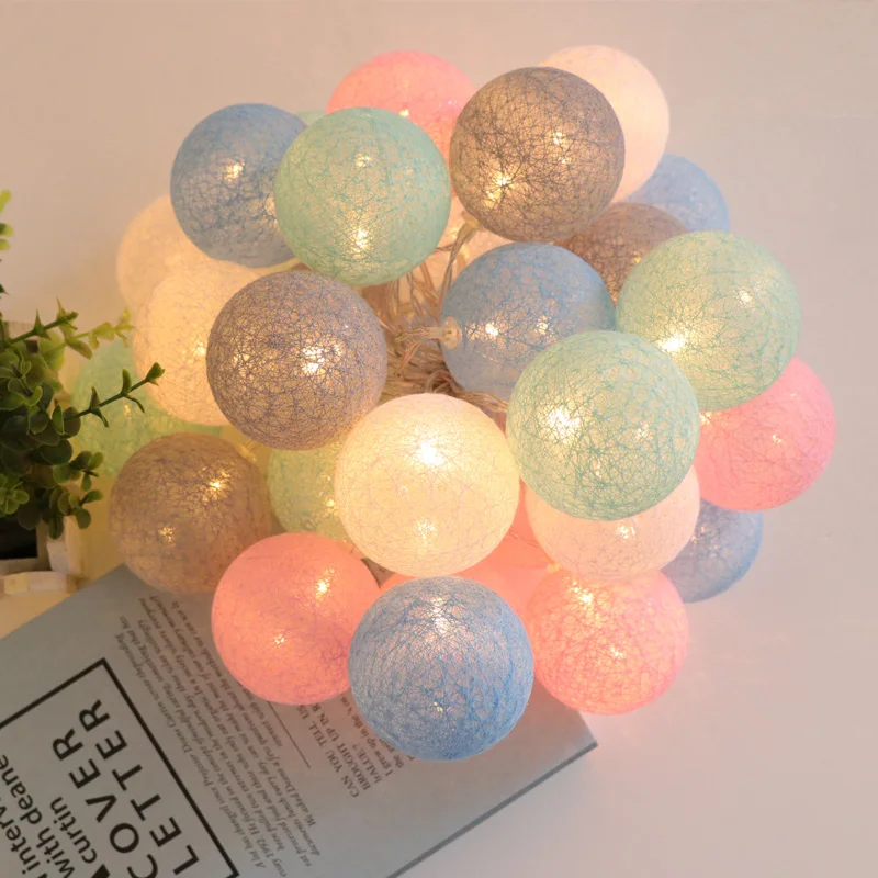 20 Leds Cotton Balls Lights Led Fairy Garland Ball Light For Home Kid