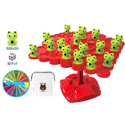 Montessori Math Educational Balance Puzzle for Kids - Interactive Frog Tree Tabletop Game (As picture show)