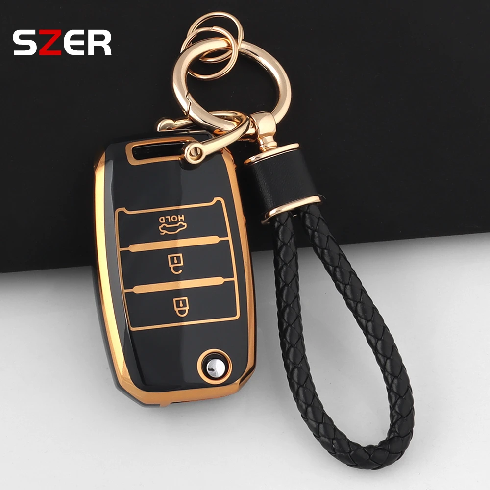 Enhanced TPU Car Flip Key Case Cover - 3/4 Button Protection