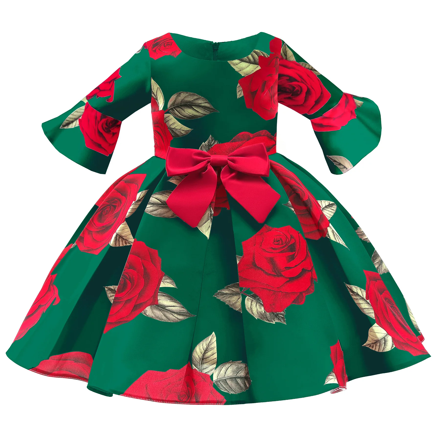 Toddler Elastic Xmas Floral Dress Tops Comfy Tutu Princess Girls 0-12yrs Gifts 
