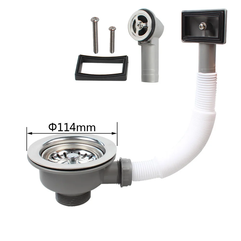 Talea Stainless Steel Kitchen Sink Drain Strainer Bowl Type PP Material Shell Drainer With Overflow Pipe XK225C040