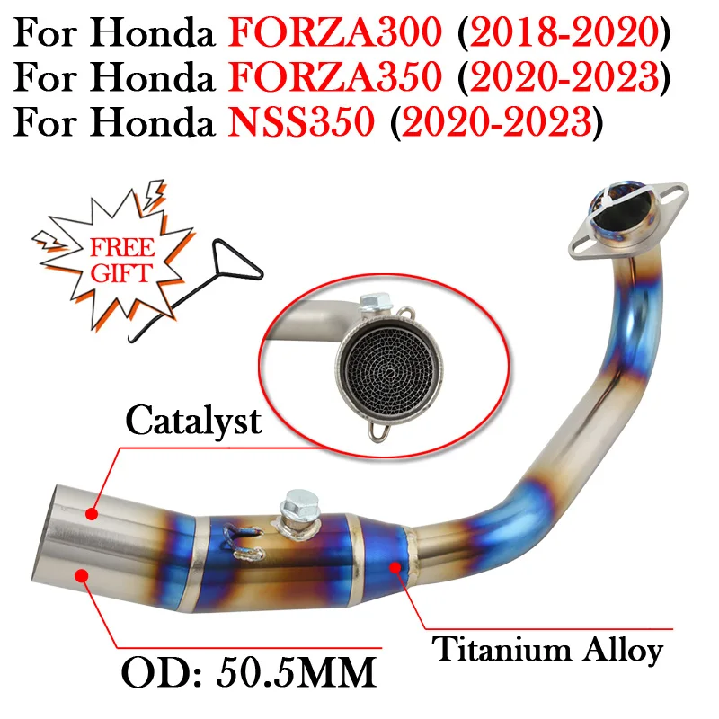 Titanium Alloy For HONDA FORZA300 FORZA350 NSS350 2018 - 2023 Motorcycle Exhaust Modify 51MM Muffler Escape Moto Front Link Pipe - Image 5