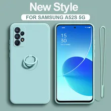 

For Samsung S21 Ultra Original Silicone Magnetic Ring Holder Case For Samsung S20 FE Plus Ultra Soft Stand Finger Bracket Cover