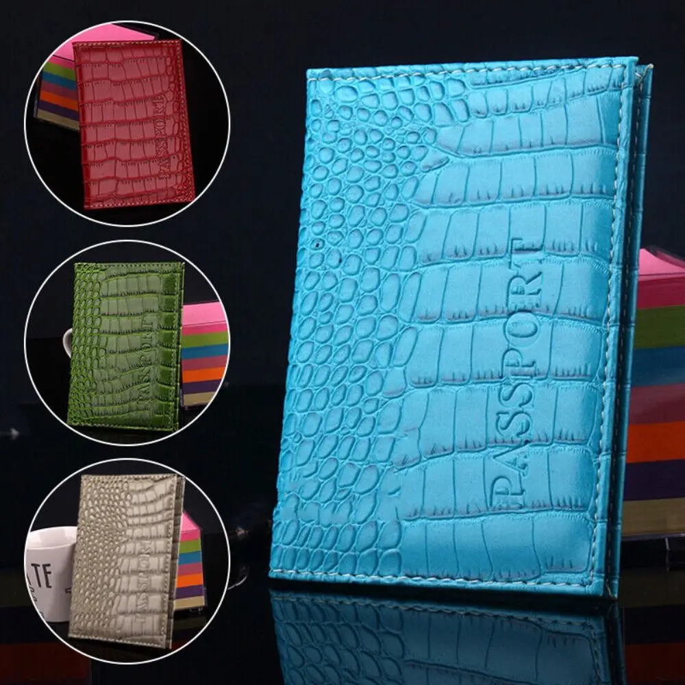 Squisito organizer da viaggio in PU Custodia a portafoglio in coccodrillo Borse Porta passaporto Porta biglietti per documenti Porta biglietti unisex - immagine 4
