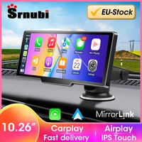 Écran Carplay 10.26 pouces pour voiture, CarPlay sans fil et Android Auto, lecteur vidéo multimédia universel pour autoradio, lecteur de voiture BT AUX FM 1