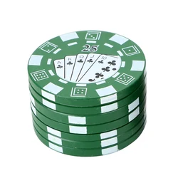 3-Layer Poker Chip Style Herb and Spice Cutter Gadget (Green)