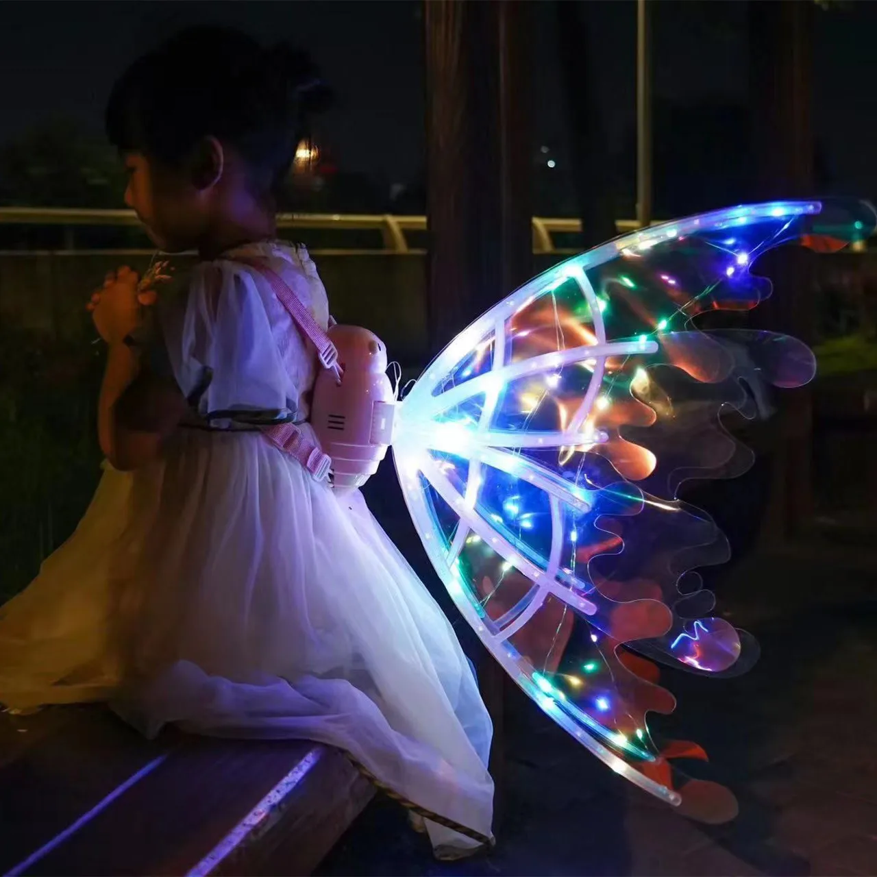 VATOS Ali Da Fata Elettriche Con Luci LED E Movimento Musicale – 88x56,5 Cm, Per Bambine E Donne, Cosplay E Feste