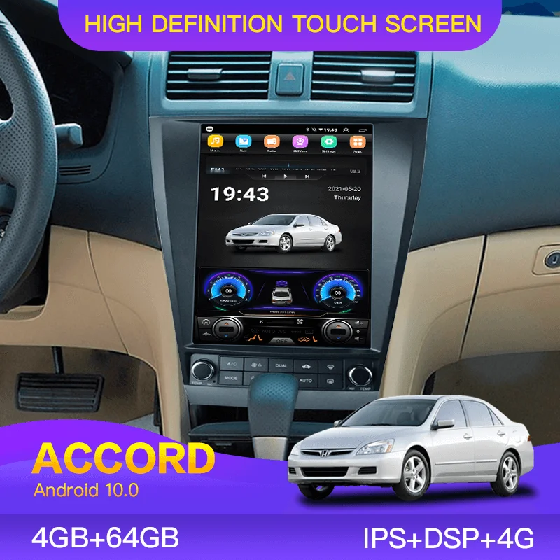 Honda Accord 7 Generation 2004200 Tesla Radio Multimedia Video Player