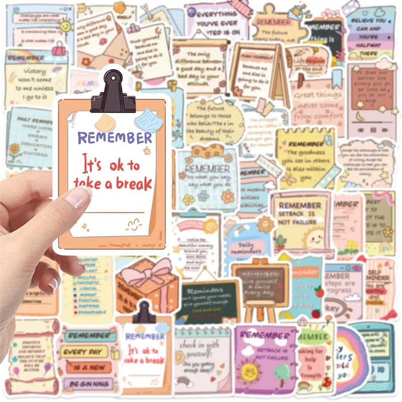 10/30/50PCS Cartoon Inspirational PVC Adesivi Appiccicosi Estetica FAI DA TE Colorato Telefono Laptop Bagagli Skateboard Graffiti Decalcomanie - immagine 6