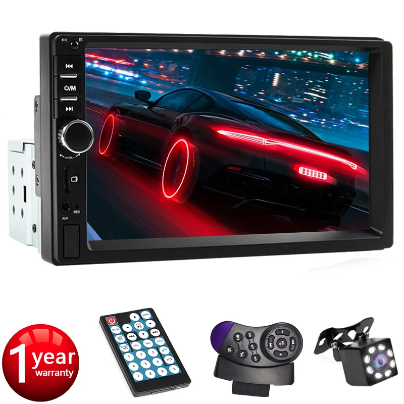 7 Inch Car Radio 1 Din Multimedia MP5 Player Mirror Link Touch Screen FM ISO Power Aux Input Bluetooth USB Autoradio