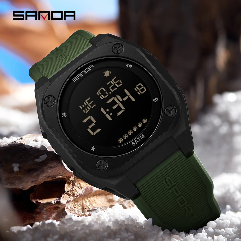 SANDA 6303Outdoor Sports Fashion Electronic Men's Watch Multi functional Alarm clock Chronograph Calendar Waterproof Men's Watch