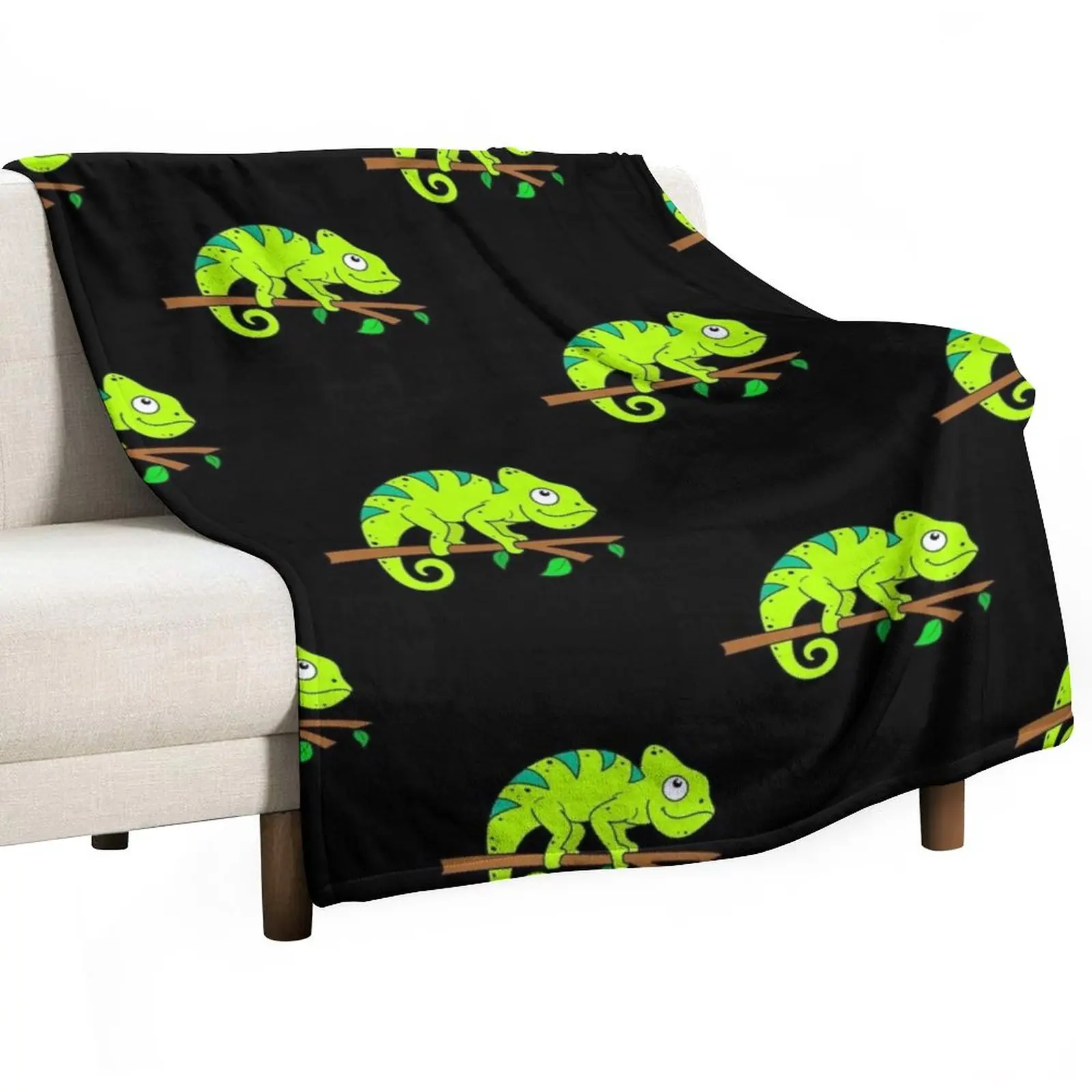 

Cute Chameleon for Boys Girls Men Women Throw Blanket Furry Blankets Personalized Gift