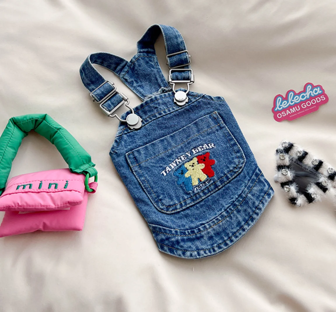 Sleeveless Jean Suspenders for Dogs, Dog Clothes