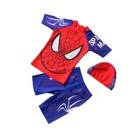 Boy Two Pieces Suit Swimwear 2-9 Year Children Short Sleeve Swimsuit Kid Cool Cartoon Beachwear Baby Bathing Suit 1