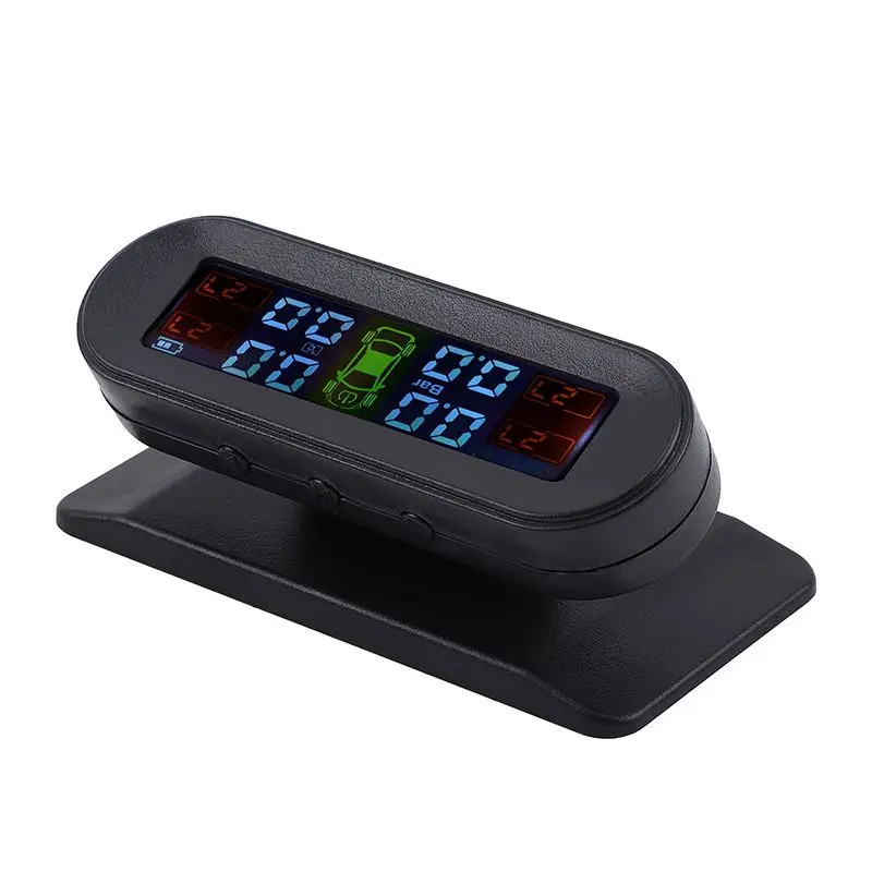 Solar TPMS Car Tire Pressure Alarm Monitor Smart System 4 Sensors Security Alarm Display Tyre Pressure Temperature