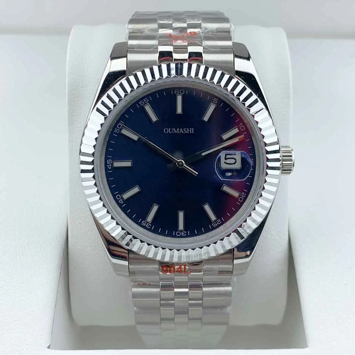 

41mm Men's Mechanical Watch Waterproof Automatic Miyota 8215 Movement Luminous Deep Blue Dail
