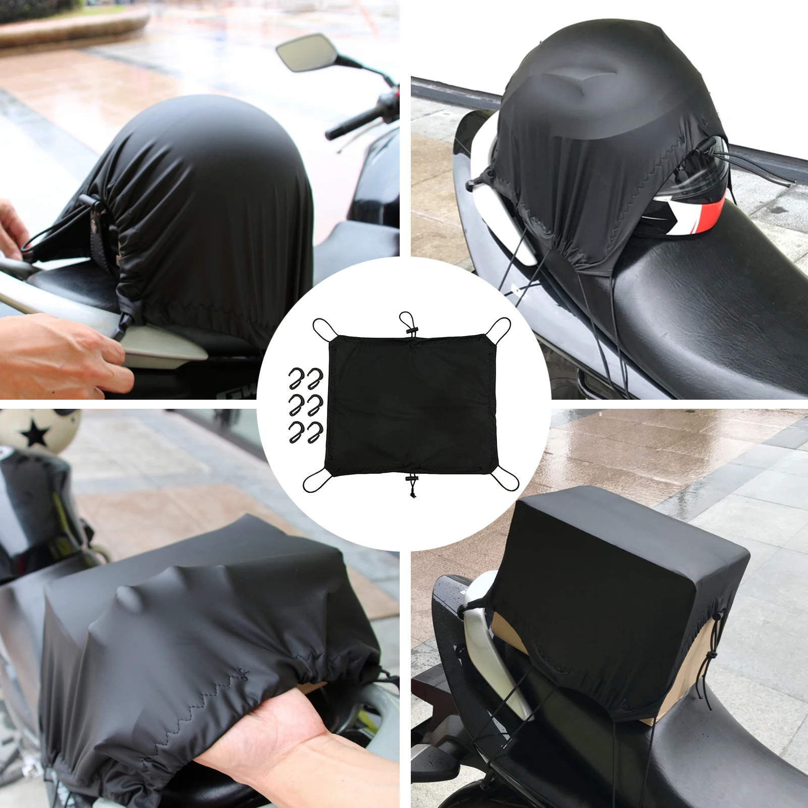 Motorcycle Rear Shelf Cover Trunk Seat Rear Rack Waterproof Luggage Cover Elastic for Keep Items Secure