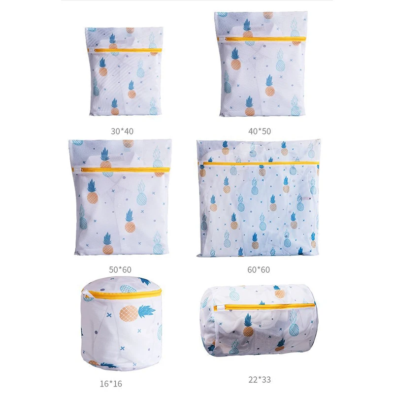 6Pcs Laundry Bags Set Dirty Clothes Organize Pouch Cute Print Washing Bags Fine Mesh For Clothing Protect Bathroom Laundry Set 6
