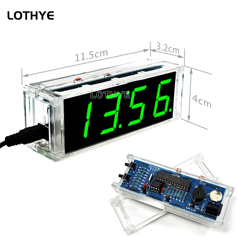 LED Digital Clock Production Kit 51 Microcontroller Multifunction DIY Electronic Clock Kit Time Alarm Date Temperature Display
