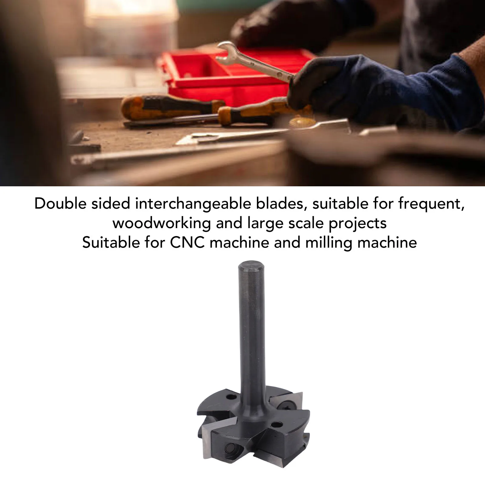 Planing Bit Slab Flattening Router Bit High Strength 5/16in Round Shank Versatile Carbide 4 Flutes for Woodworking Processing
