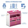 Princess Crown Multi-Bin Toy Organizer Storage Rack Kids 3  Metallic Gold Crown Emblems Easy Assembly Durable Wood and Fabric 6