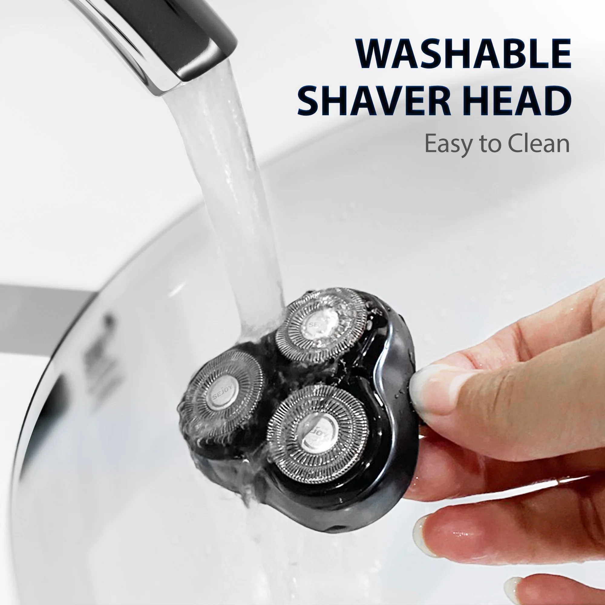 Sejoy 2 in 1 Electric Rotary Shavers 5W Razor Rechargeable Hair Trimmer Type-C 3D Floating Blade Washable Shaving Beard Machine 3