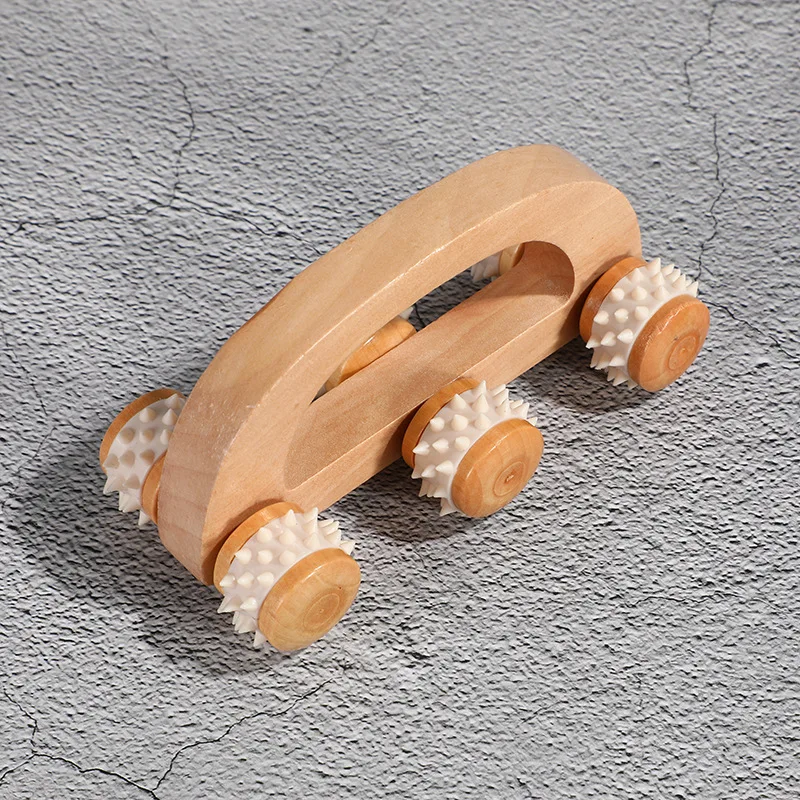 Premium Wooden Deep Tissue Massage Roller Tool - Full Body Relaxation Aid