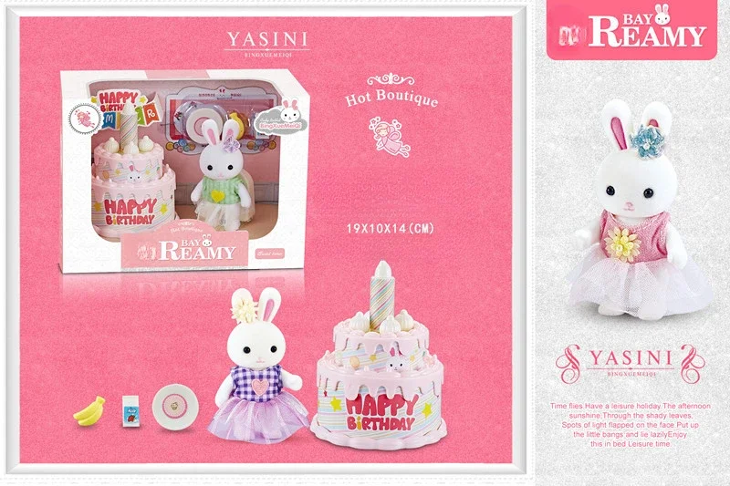 Little Rabbit Dresser Lovely Scene Play House Toy Simulation Dressing Table Training Gift Cake Girl Birthday Gift 5