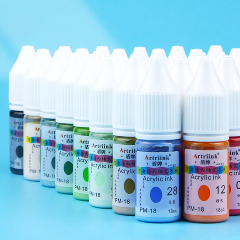 Acrylic Marker Ink Refill Liquid Water-based 100 Color 18ml Art Painting Quick Drying Waterproof and Non Fading Spec