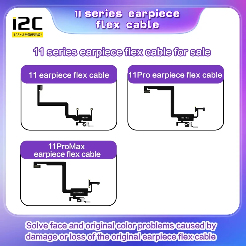 I2C I6S 수신기 FPC 감지 어댑터 이어폰 투광 조명 플렉스 감지 보드 IPhone X- 12 Pro Max Face ID Truetone Repair