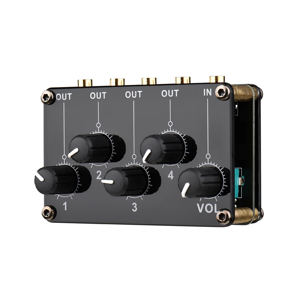 1-in-4-out Passive Mixer Module Mini Stereo 4Channel Passive Mixer Audio 1 Audio Input to 4 Output Ultra Compact Low Noise