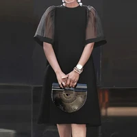 ZANZEA Women Vintage Vestidos Solid Mesh Patchwork Sundress Casual Summer Mini Dress Party Ruffle Short Sleeve Loose Dresses - Image 3