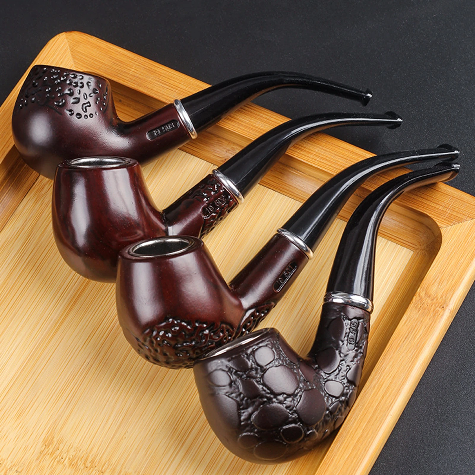 1pc,SolidWoodTobaccoPipePatternCarvingSmokePipeFilterCigaretteHolderHerbGrinderSmokingTools-AliExpress15