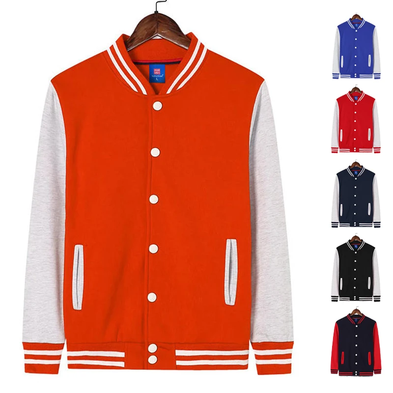 

Plain Cotton Fleece College Varsity Jacket Men Winter Thick Baseball Letterman Jackets For Men Stylish Chaqueta Universitaria