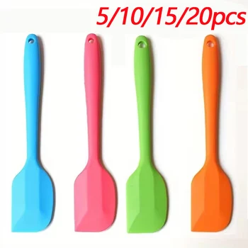 5/10/15/20PCS Random Color Silicone Spatulas Cream Spatula Cake Cream Scraper Baking Cake Tool Heat-resistant Seamless Scraper
